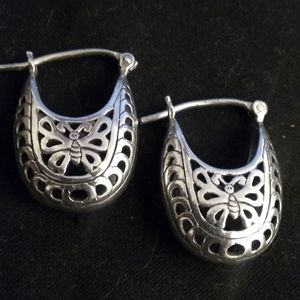 Vintage Sterling Silver Butterfly Earrings
